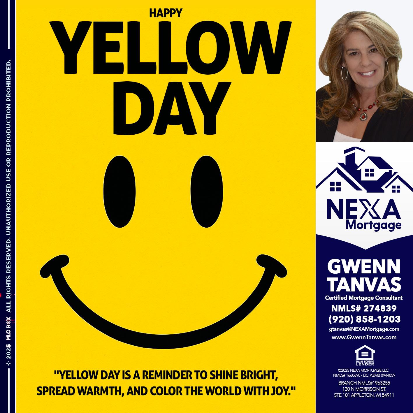 YELLOW DAY - Gwenn Tanvas -Certified Mortgage Consultant