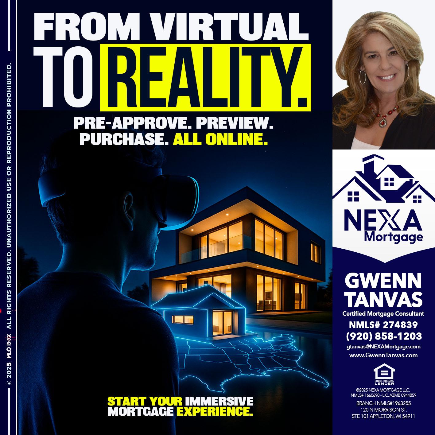 FROM VIRTUAL - Gwenn Tanvas -Certified Mortgage Consultant