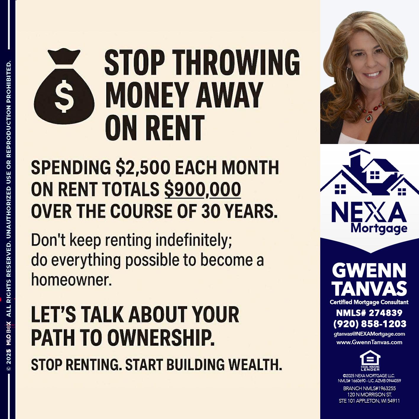STOP THROWING - Gwenn Tanvas -Certified Mortgage Consultant