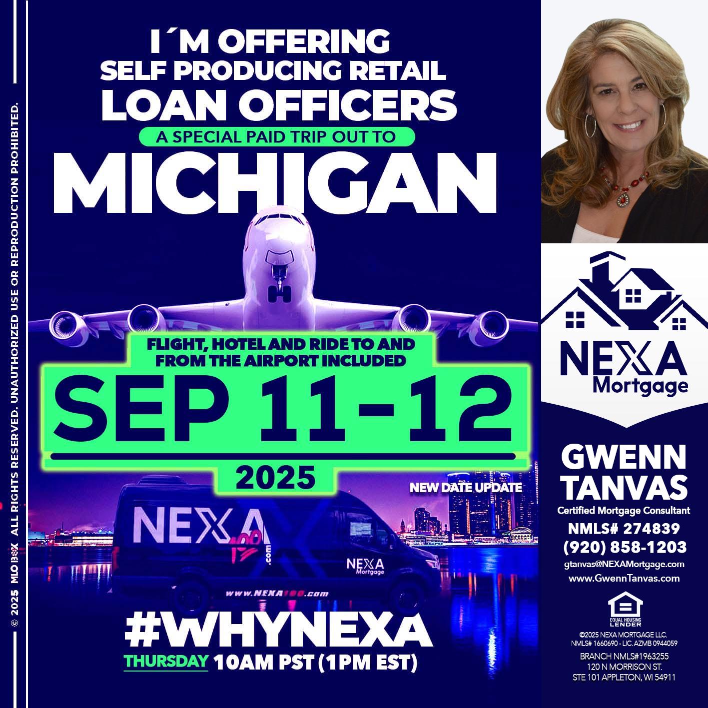 MICHIGAN TRIP - Gwenn Tanvas -Certified Mortgage Consultant