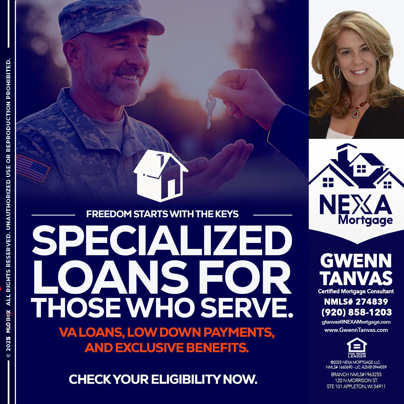 SPECIALIZED LOANS - Gwenn Tanvas -Certified Mortgage Consultant