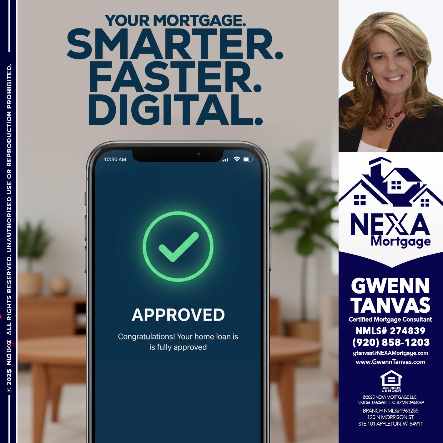 smarter faster digital - Gwenn Tanvas -Certified Mortgage Consultant
