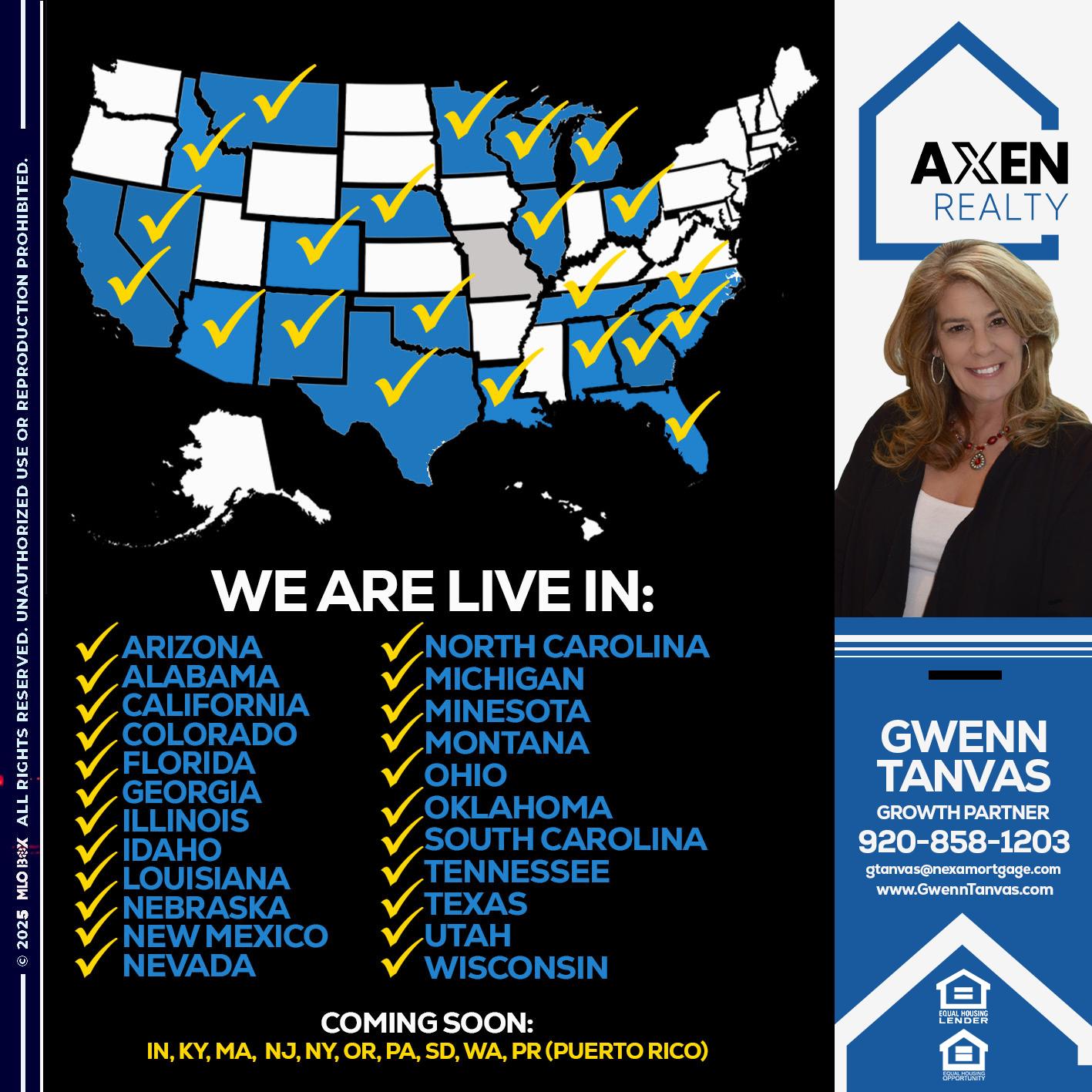 new states unlocked - Gwenn Tanvas -Certified Mortgage Consultant