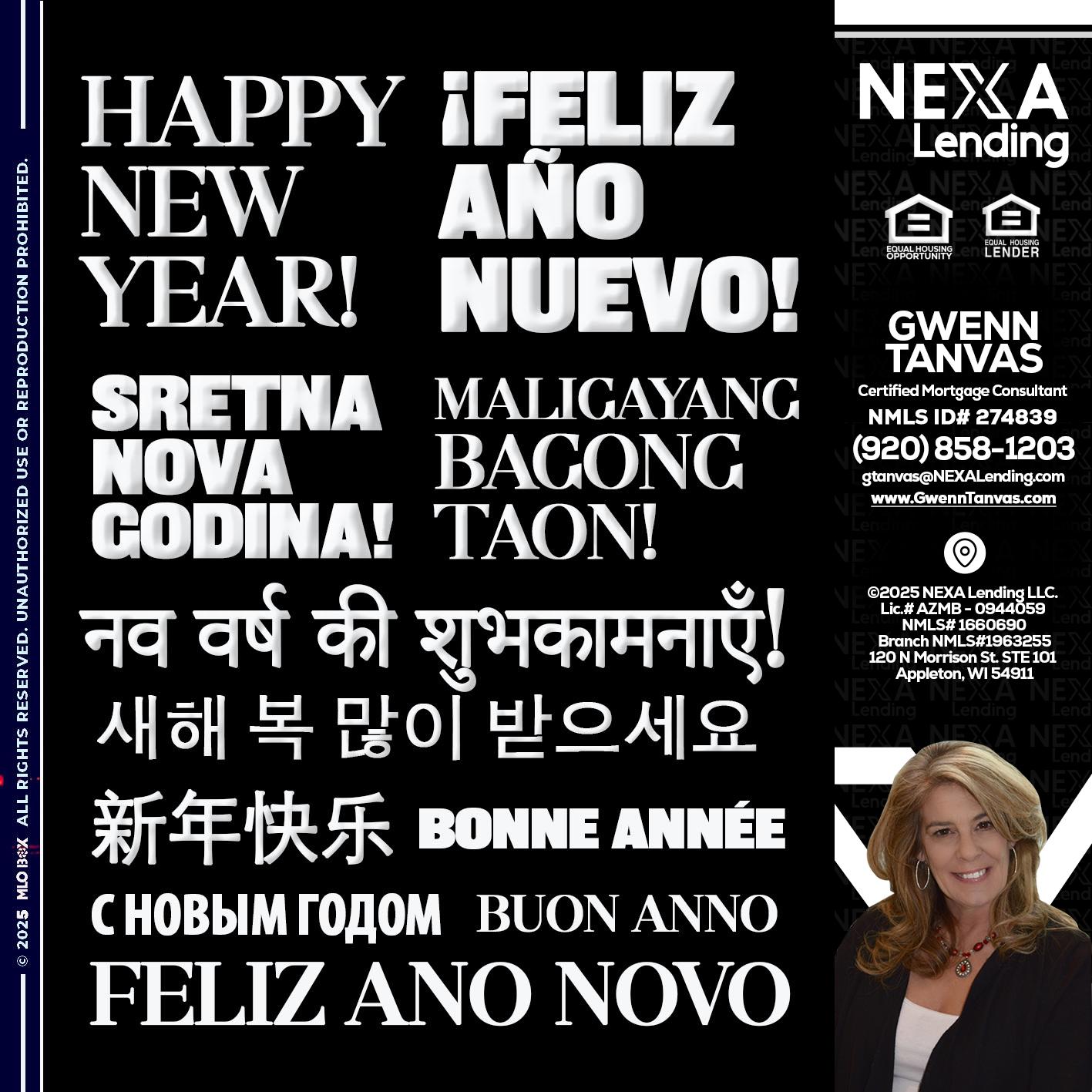 HAPPY NEW YEAR - Gwenn Tanvas -Certified Mortgage Consultant