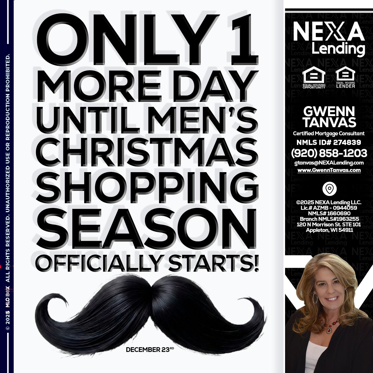 ONLY 1 DAY - Gwenn Tanvas -Certified Mortgage Consultant