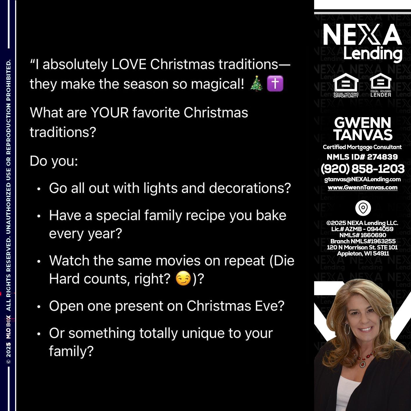 I love christmas - Gwenn Tanvas -Certified Mortgage Consultant