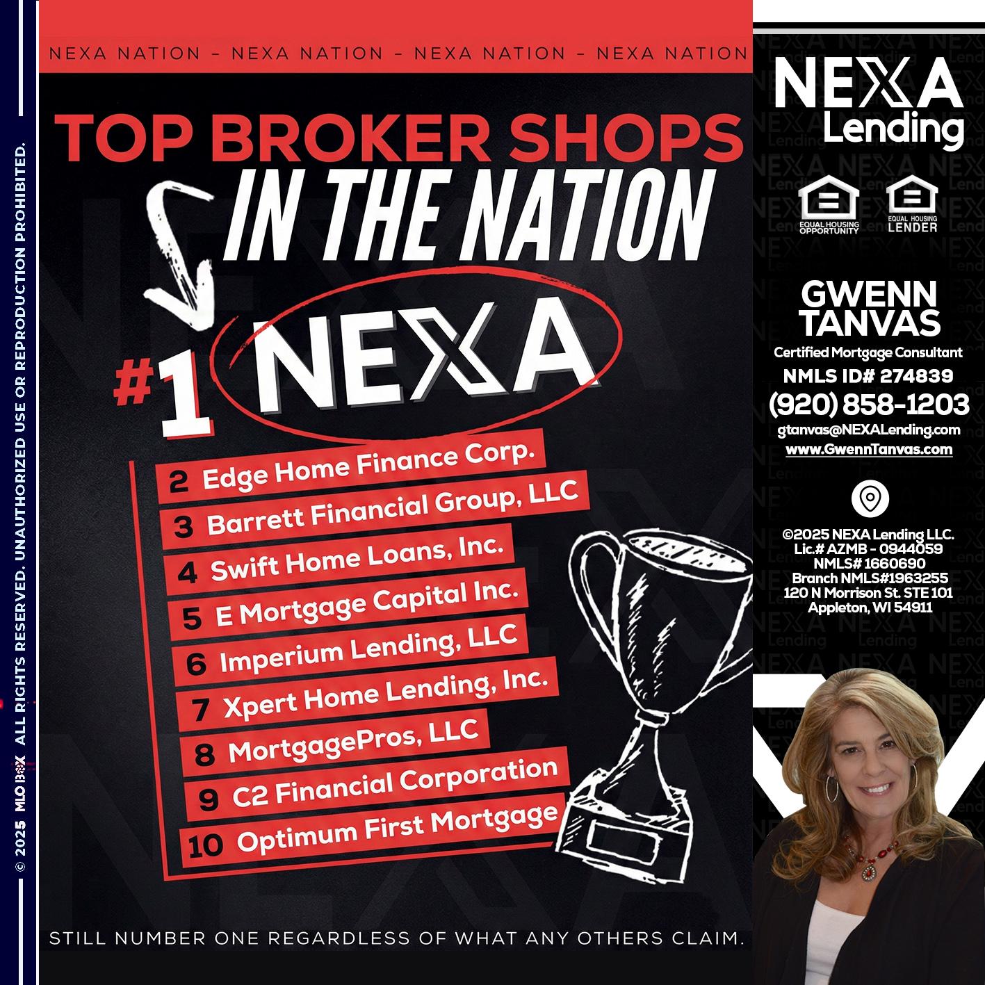 top broker - Gwenn Tanvas -Certified Mortgage Consultant