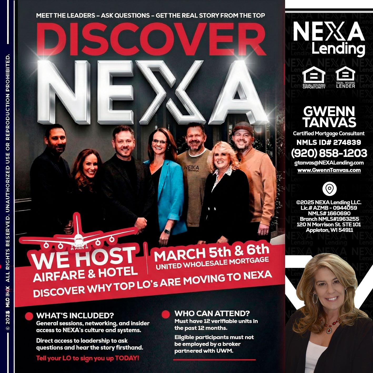 DISCOVER NEXA - Gwenn Tanvas -Certified Mortgage Consultant