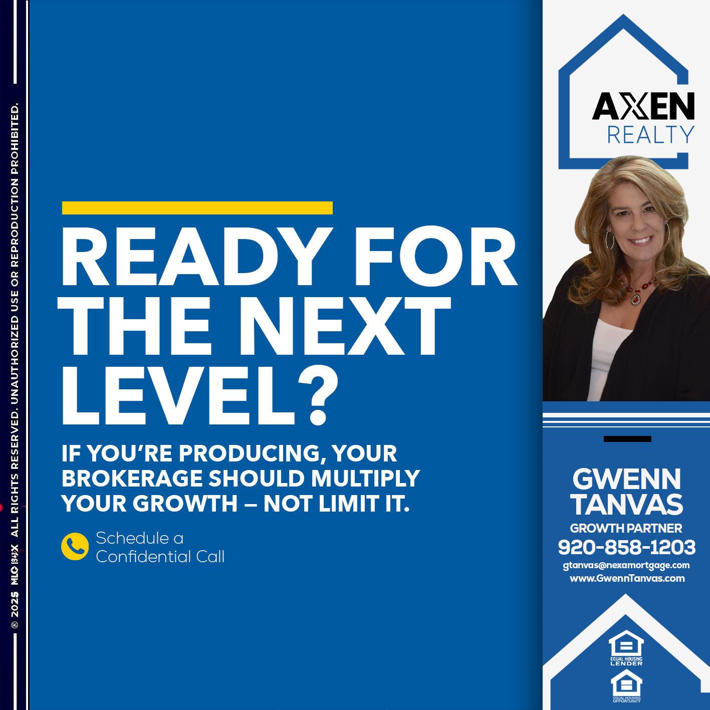 ready for the next level - Gwenn Tanvas -Certified Mortgage Consultant