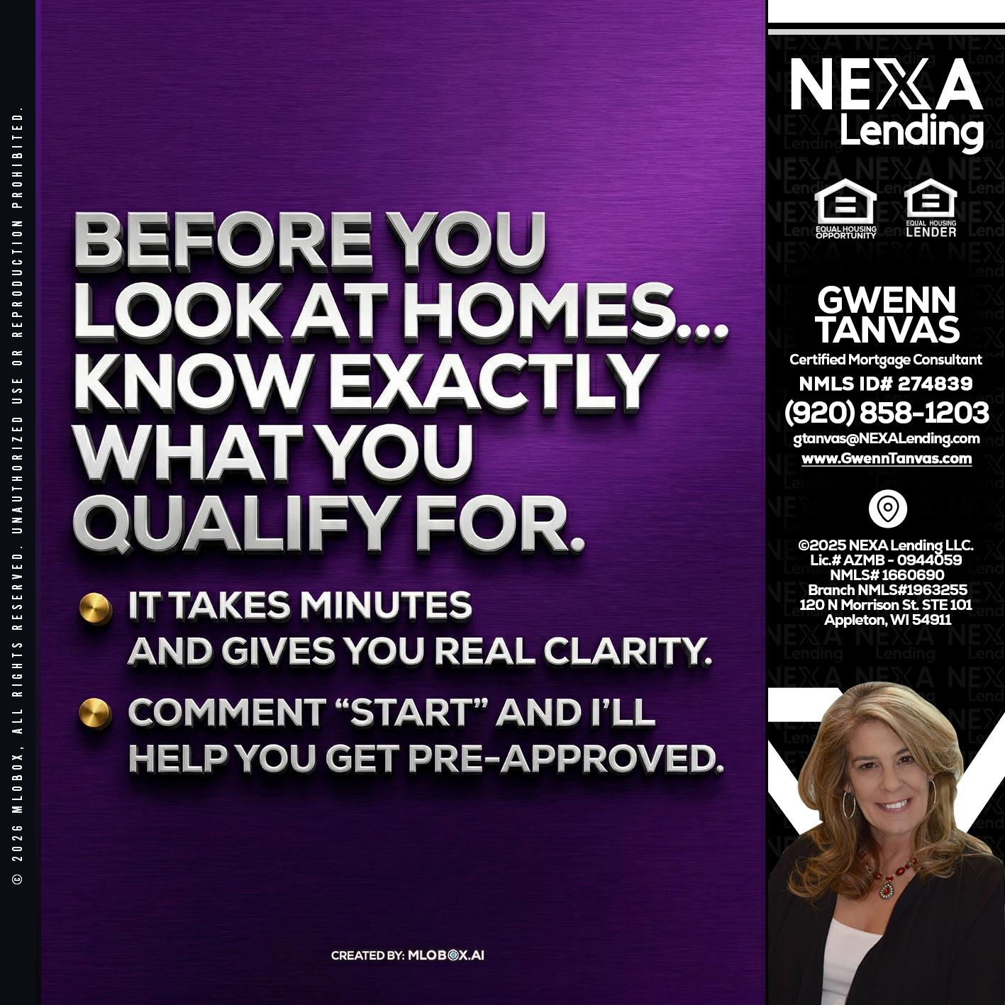 BEFORE YOU - Gwenn Tanvas -Certified Mortgage Consultant