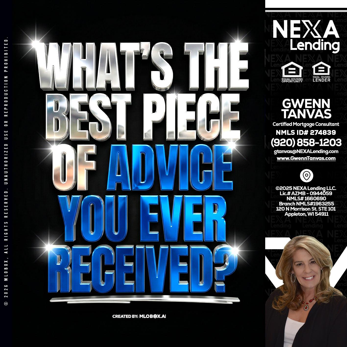 WHATS THE BEST - Gwenn Tanvas -Certified Mortgage Consultant