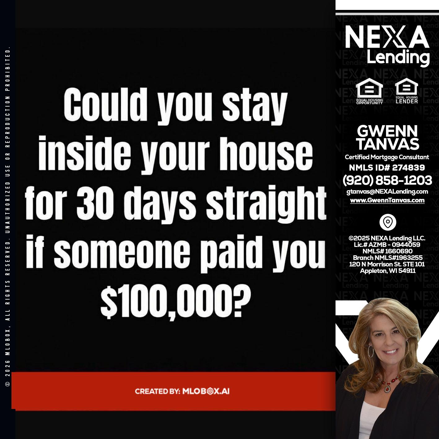 COULD YOU STAY - Gwenn Tanvas -Certified Mortgage Consultant