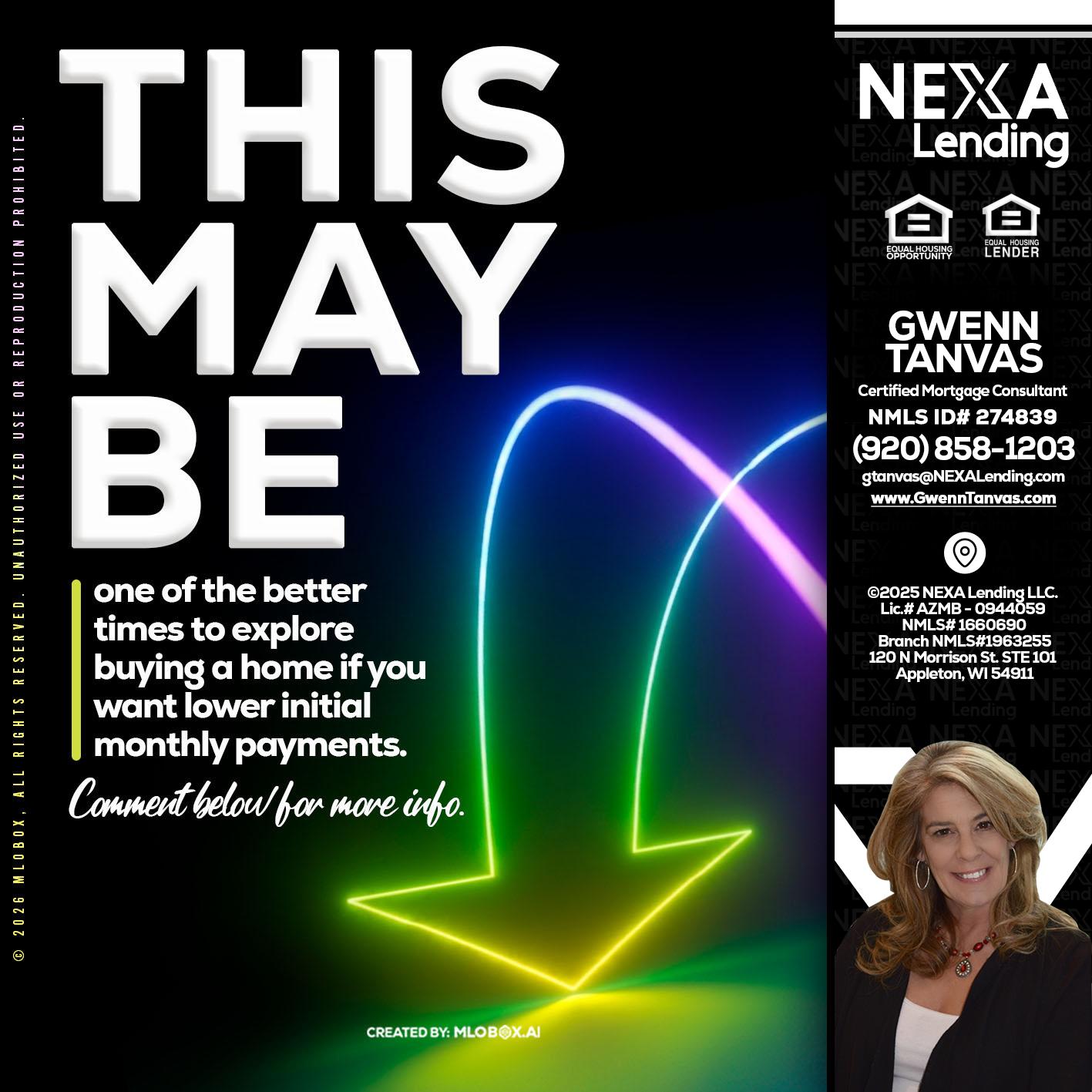 THIS MAY BE - Gwenn Tanvas -Certified Mortgage Consultant