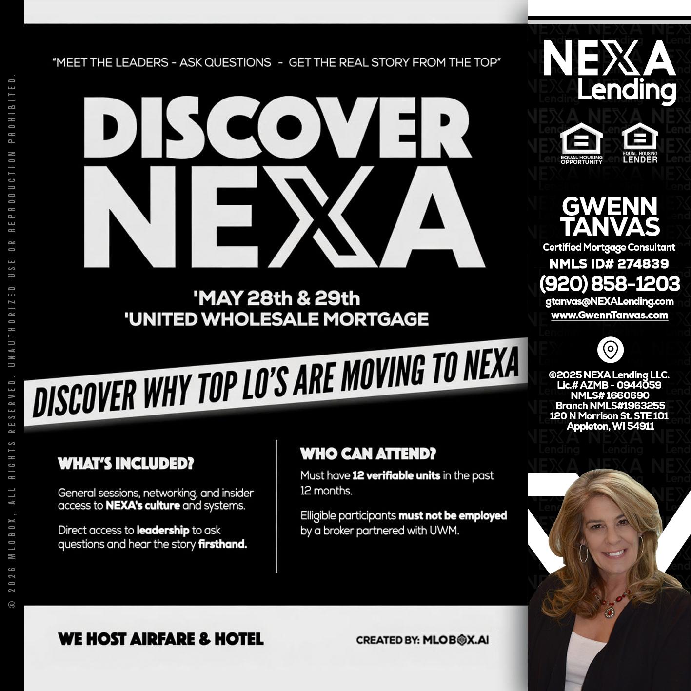 DISCOVER NEXA - Gwenn Tanvas -Certified Mortgage Consultant