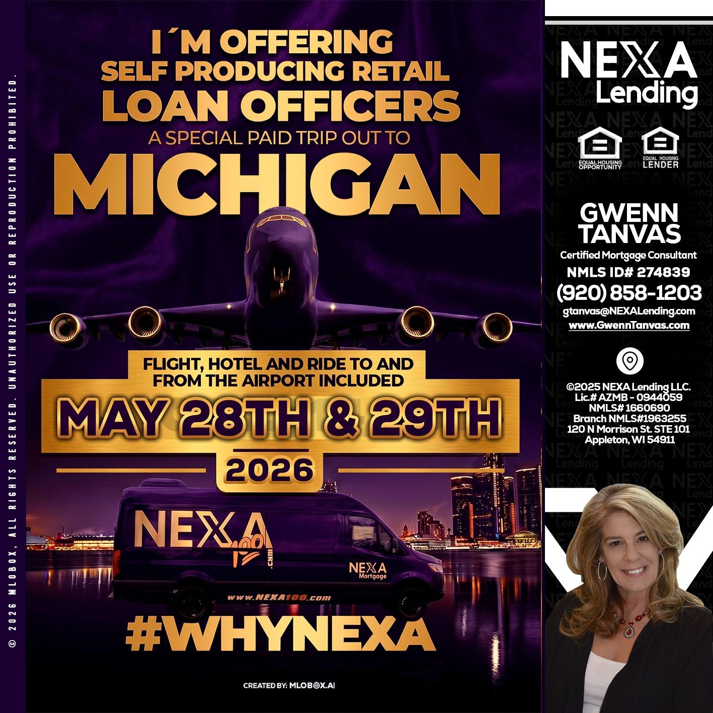 MICHIGAN - Gwenn Tanvas -Certified Mortgage Consultant