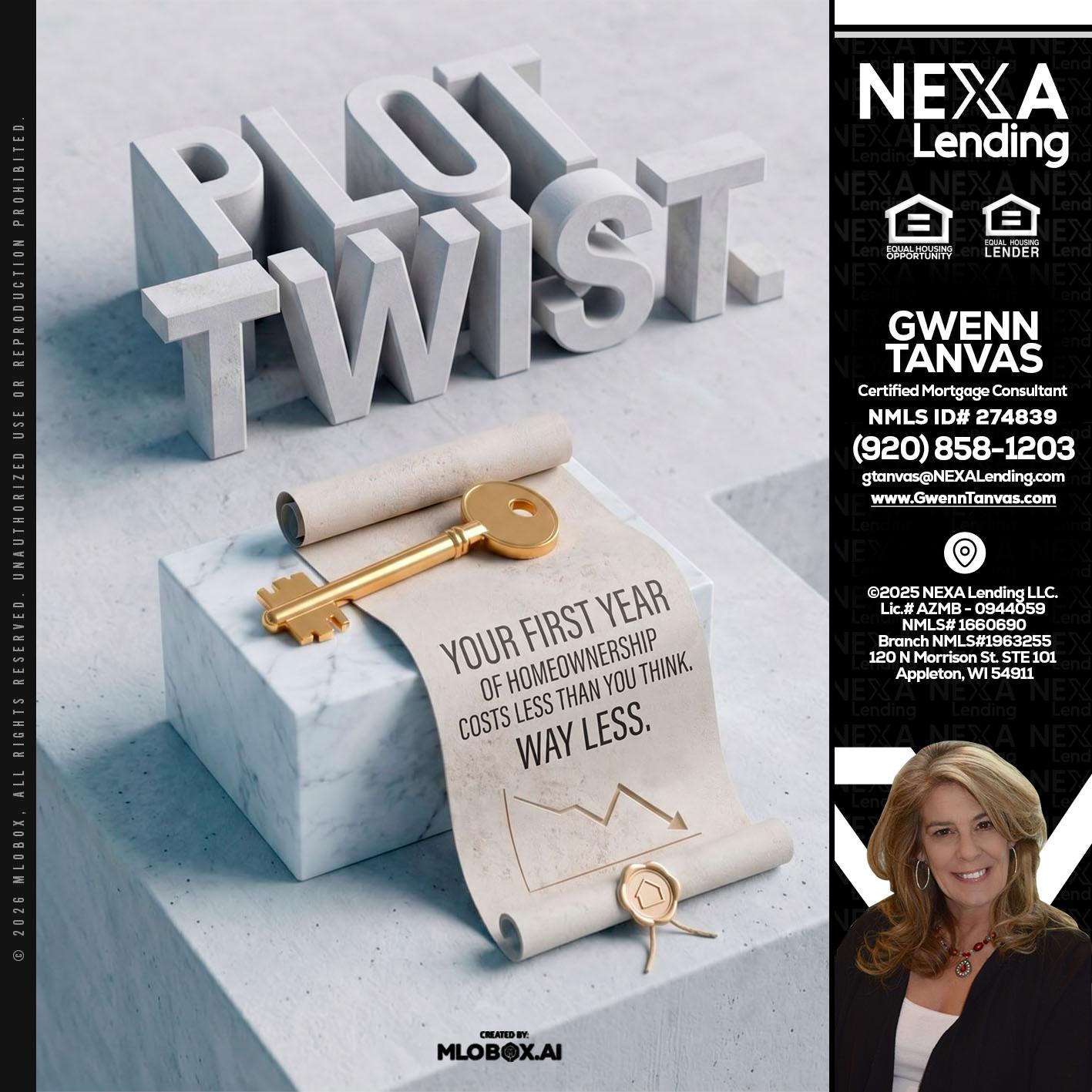 PLOT TWIST - Gwenn Tanvas -Certified Mortgage Consultant