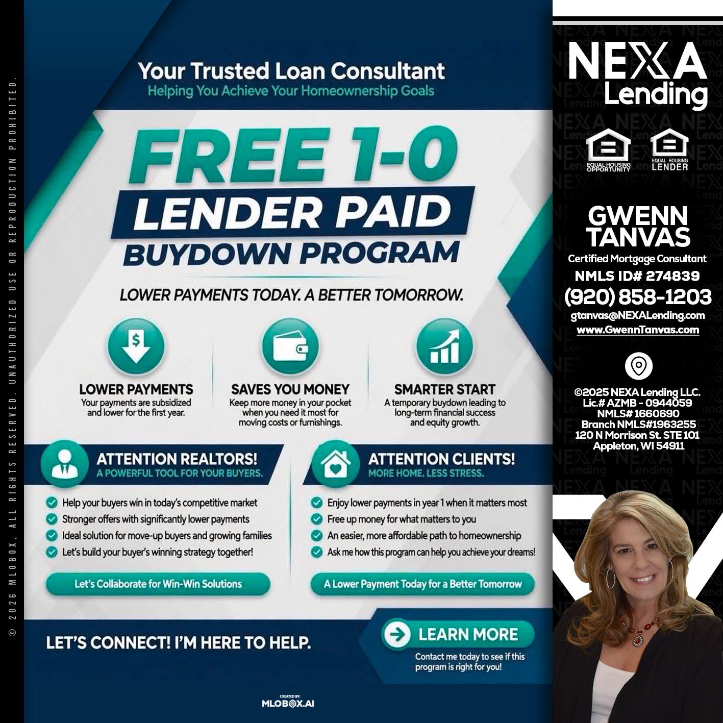 FREE 1-0 - Gwenn Tanvas -Certified Mortgage Consultant
