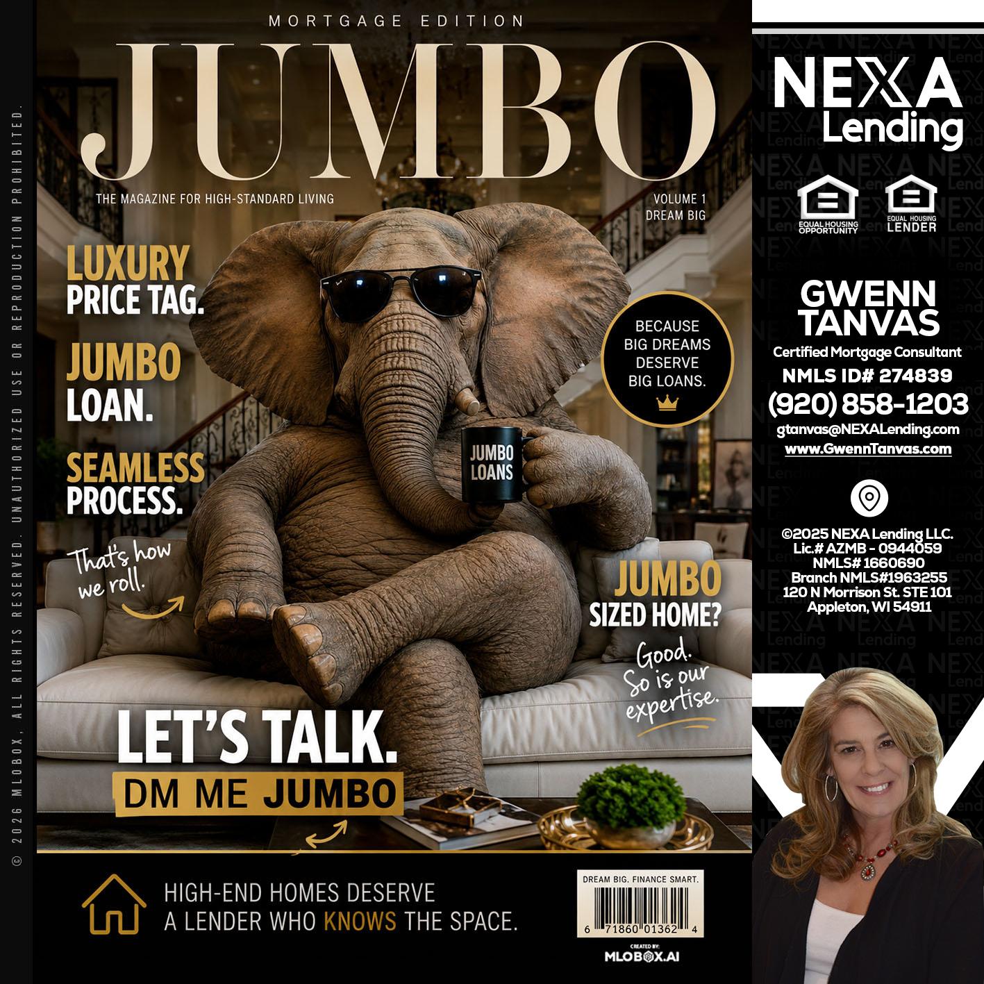 JUMBO LOANS - Gwenn Tanvas -Certified Mortgage Consultant