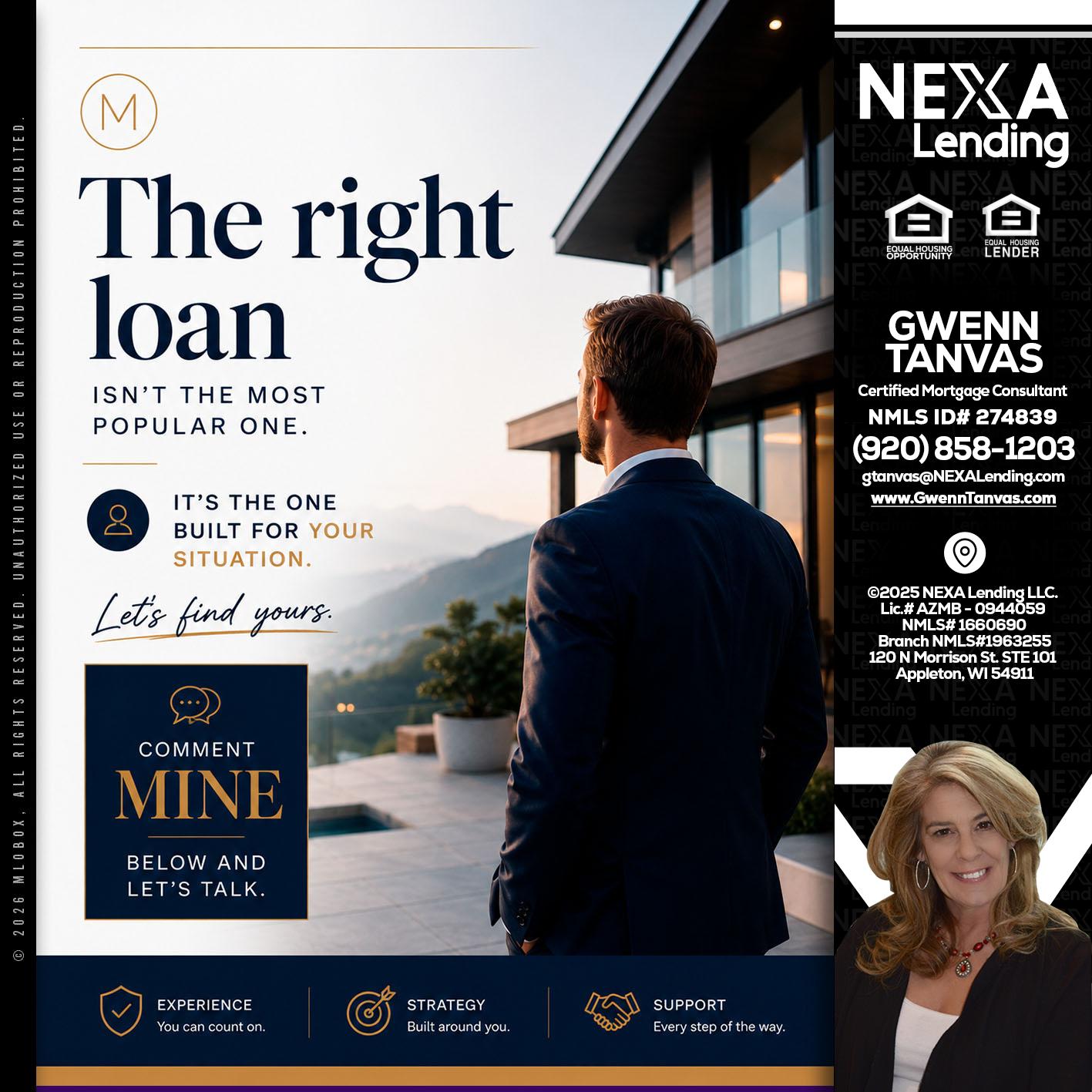 THE RIGHT LOAN - Gwenn Tanvas -Certified Mortgage Consultant