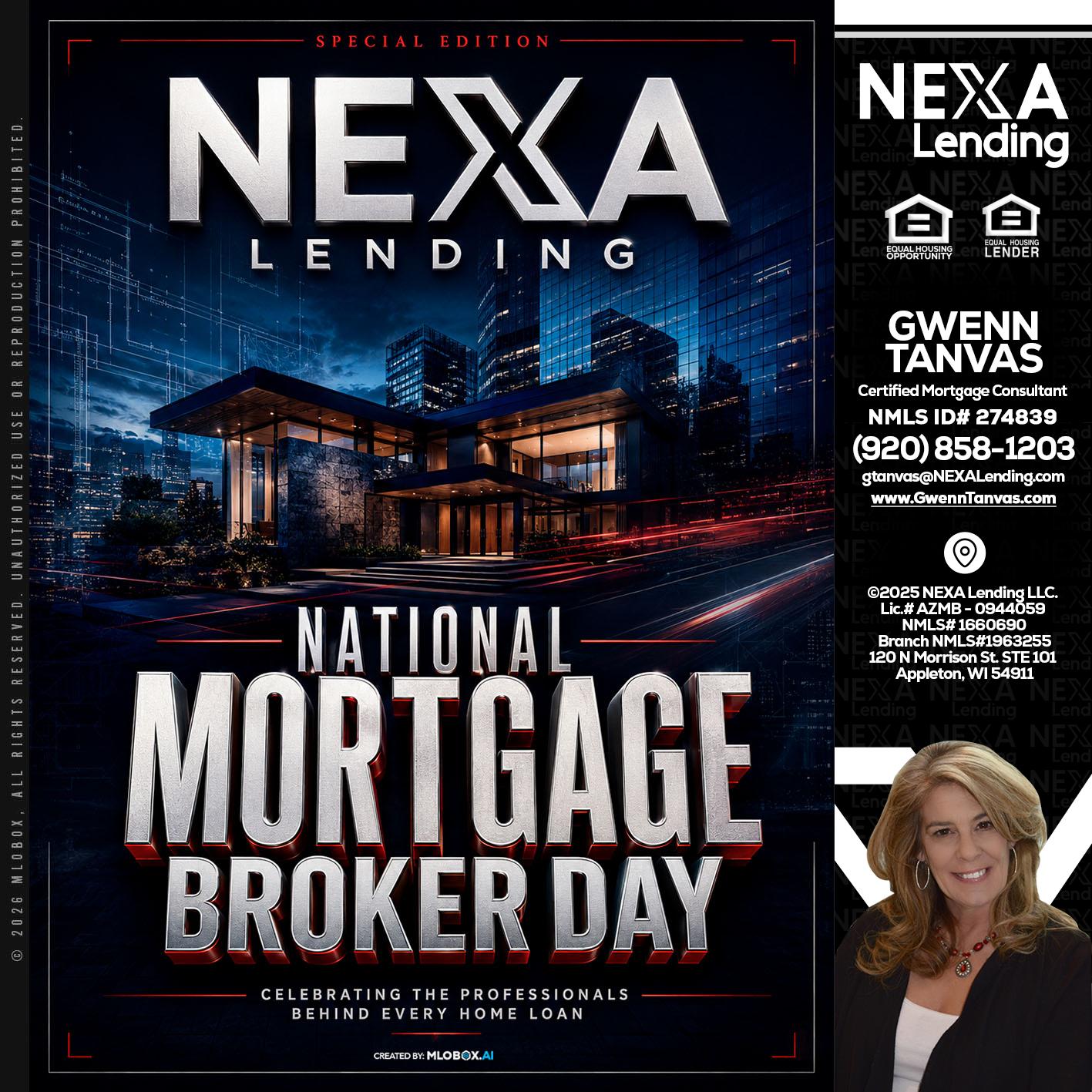 NATIONAL MORTGAGE BROKER DAY - Gwenn Tanvas -Certified Mortgage Consultant