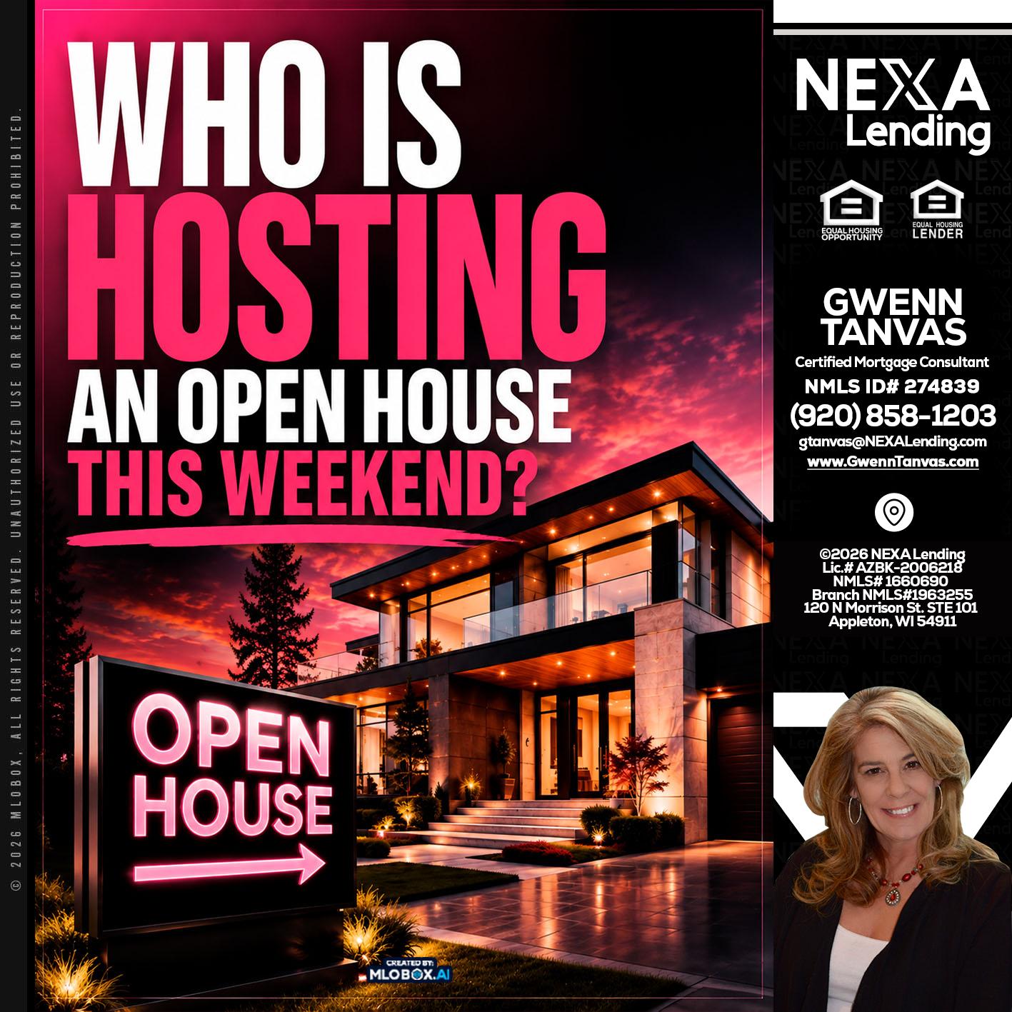 who's is hosting - Gwenn Tanvas -Certified Mortgage Consultant