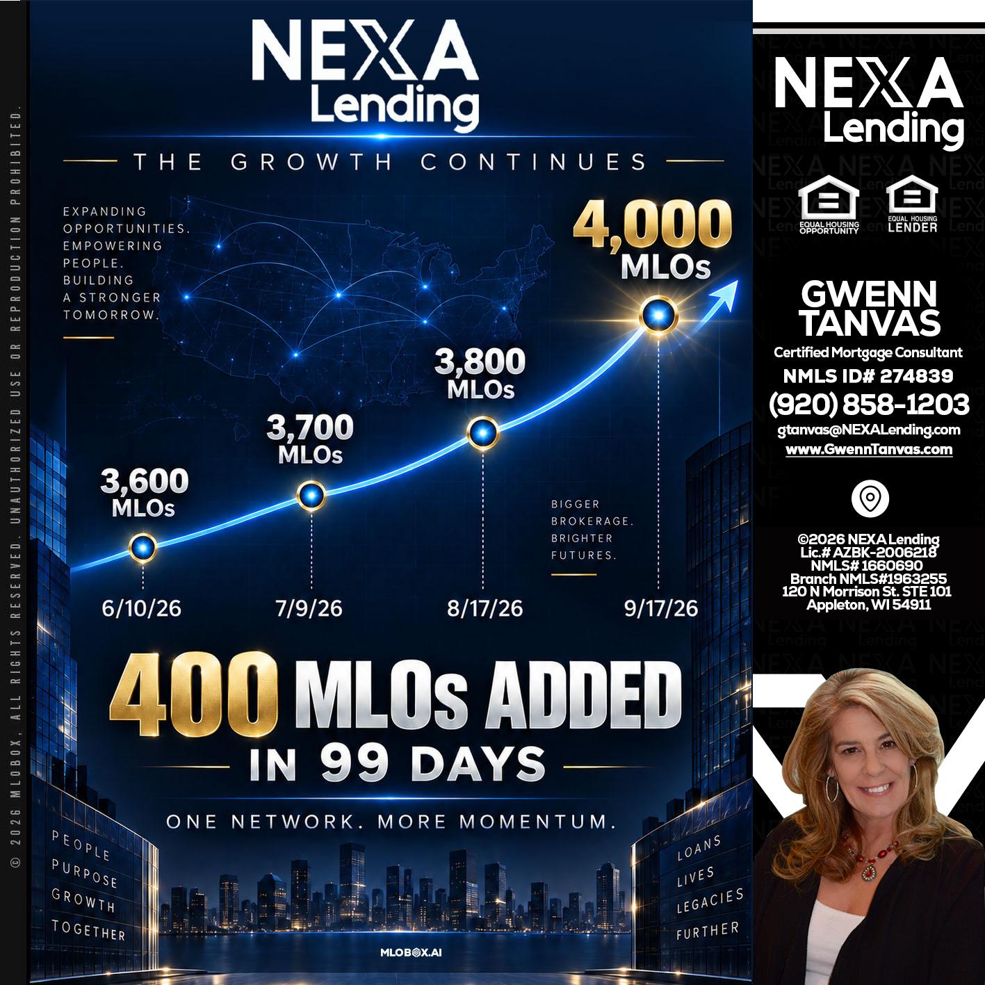 NEXA Lending 4000 MLOs - Gwenn Tanvas -Certified Mortgage Consultant