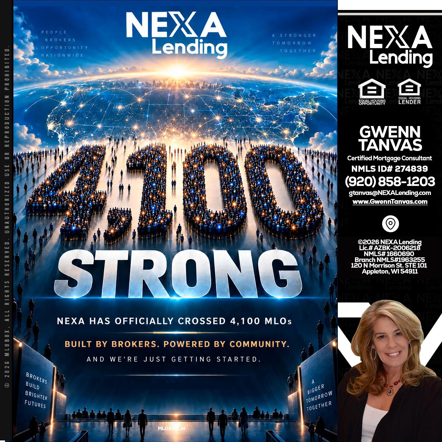 4,100 MLOs - Gwenn Tanvas -Certified Mortgage Consultant