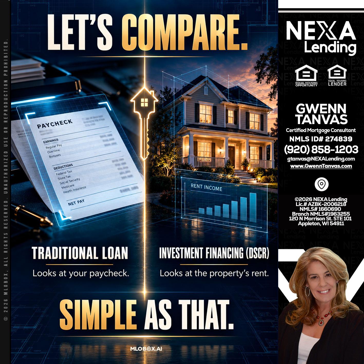 lets compare - Gwenn Tanvas -Certified Mortgage Consultant